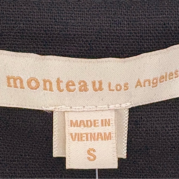 NWT - Anthropologie Monteau Black Linen Blend Button-Front Dress – Size Small - Picture 4 of 7